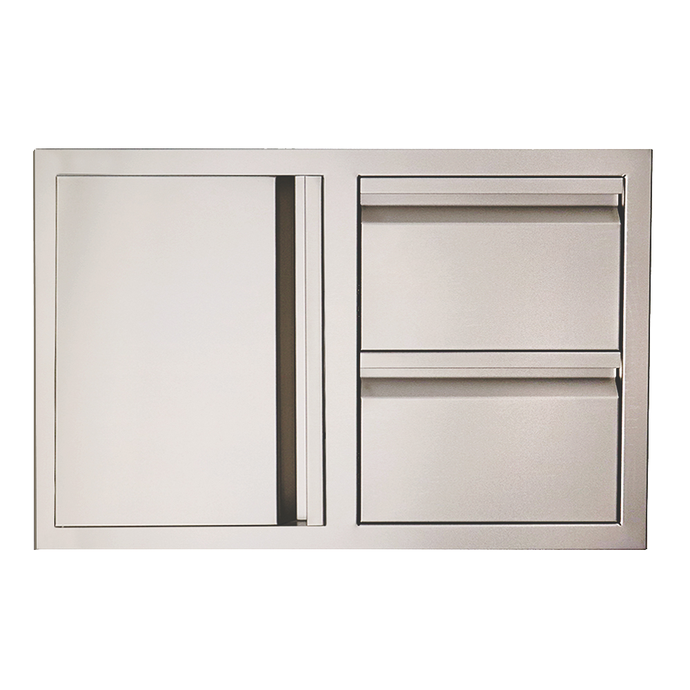 RCS 33" VDC1SCL Valiant Stainless Double Drawer/LEFT Door Soft Close Combo
