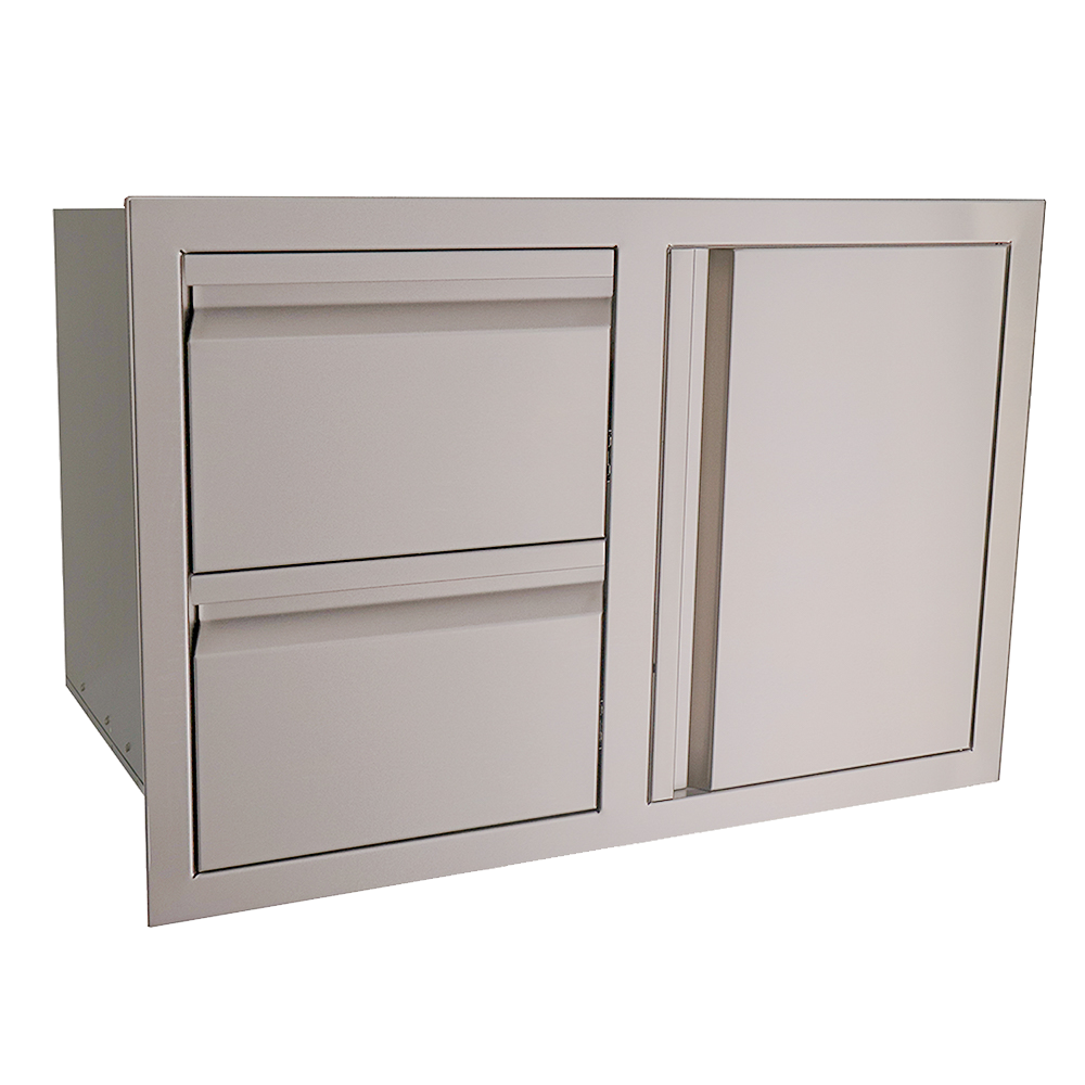 RCS 33" VDC1SCR Valiant Stainless Double Drawer/RIGHT Door Soft Close Combo