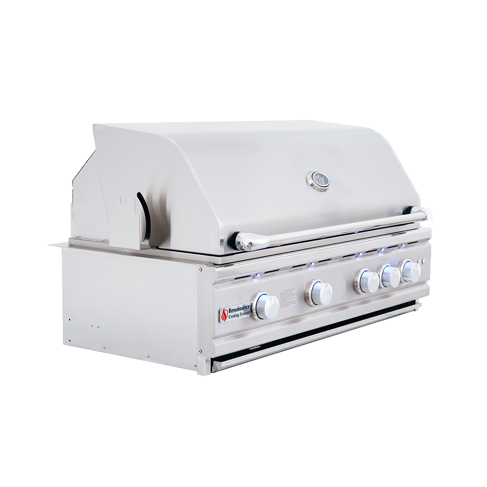 RCS Grill Cutlass Pro RON38B 38" Stainless Steel Built-In Gas Grill with Blue LED Light