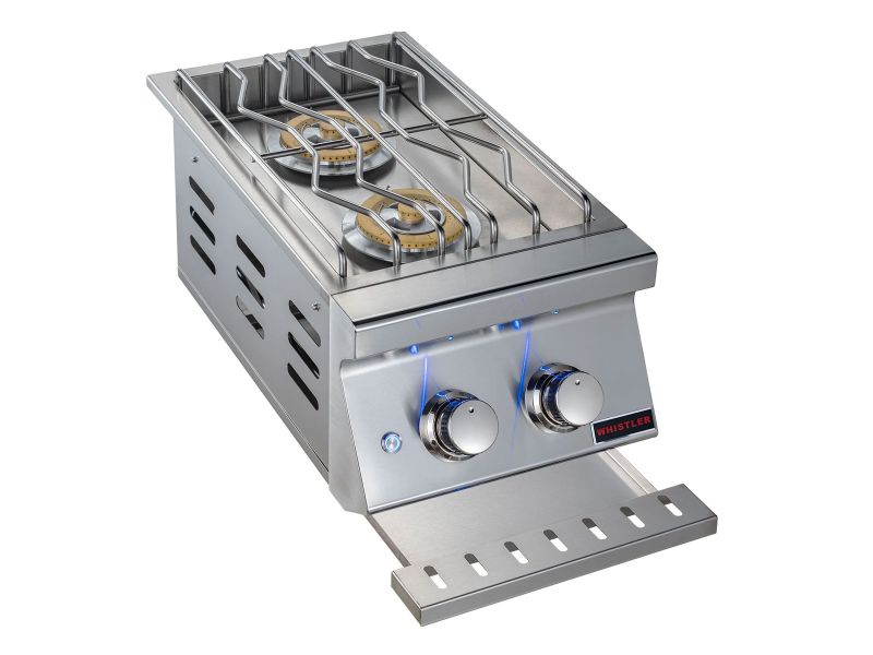 Whistler Stainless Steel Built-In Gas Double Side Burner with Lid