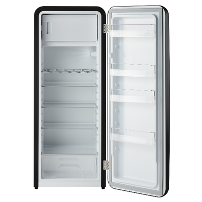 iio Kitchen VR1 Jet Black 10 Cu. Ft. Retro Refrigerator with Freezerette