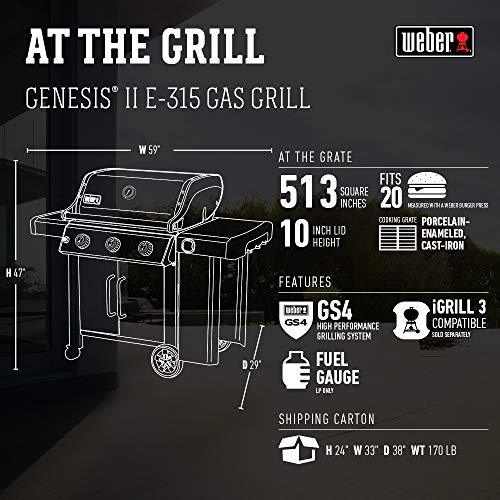 Weber 61025001 Genesis II E-315 3-Burner Liquid Propane Grill, Copper