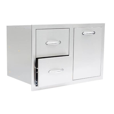 Summerset SSDC2-33LP 33" Stainless Steel 2-Drawer & LP Tank Pullout Drawer Combo