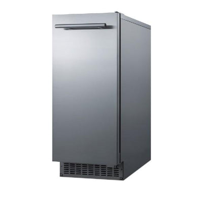 Summit BIM68OSPUMP 15" Stainless Steel 62 lb. Outdoor Rated Clear Ice Maker