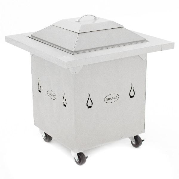 Blaze Stainless Steel Pellet Fire Pit with Caster Wheels BLZFPPELLET