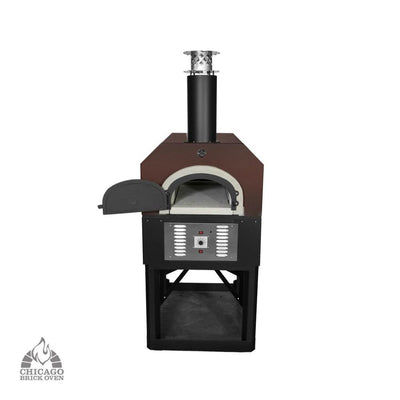 Chicago Brick Oven CBO-750 Hybrid 81" Copper Dual Fuel Commercial Pizza Oven w/ Stand