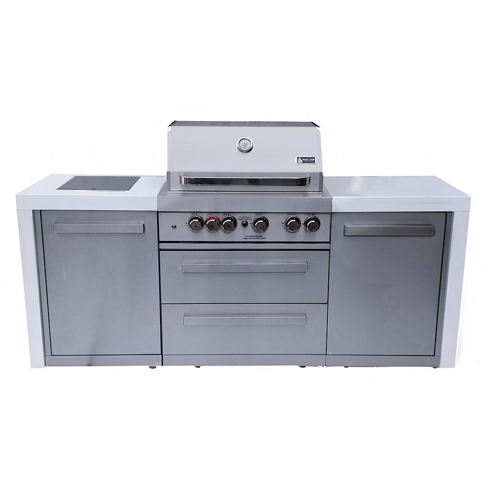 Mont Alpi Deluxe Outdoor Kitchen Island with 4 Burner Grill MAI-400D