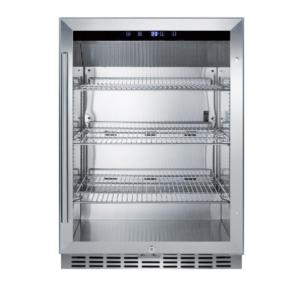Summit SCR611GLOS 24" Stainless Steel 5.0 cu.ft. Commercial Outdoor Rated Beverage Center
