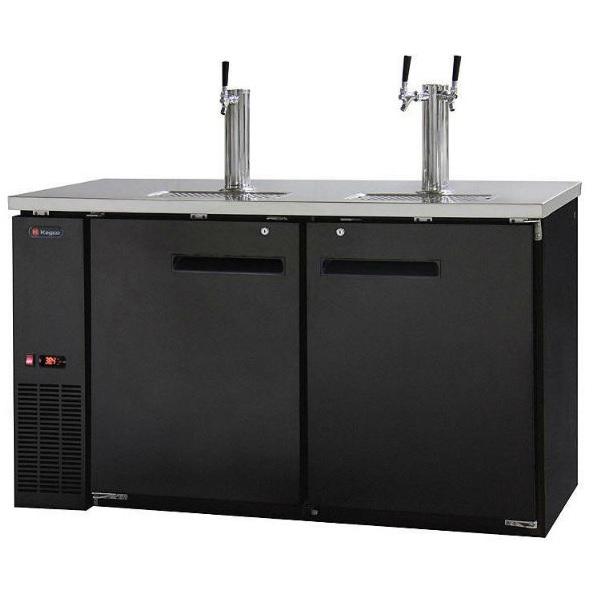 Kegco XCK-2460B 60" Black 3 Faucet-3 Keg Commercial Kegerator w/ Magnetic Gaskets