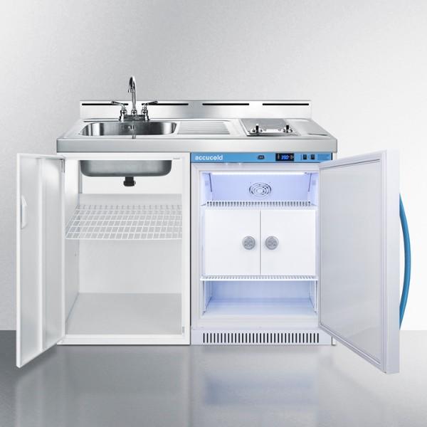 Summit C48ELMCLK 48" White All-In-One Wellness Room Kitchenette