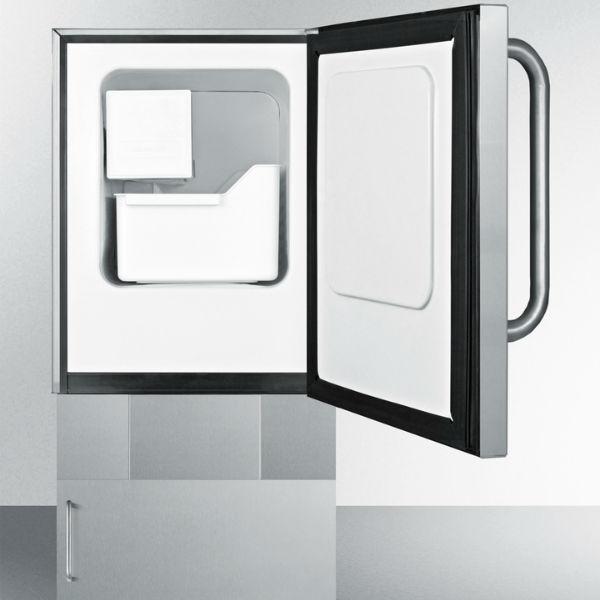 Summit BIM24OSBase34 33" Stainless Steel 12 lb. Drain-Free Outdoor Icemaker w/ Towel Bar Handle