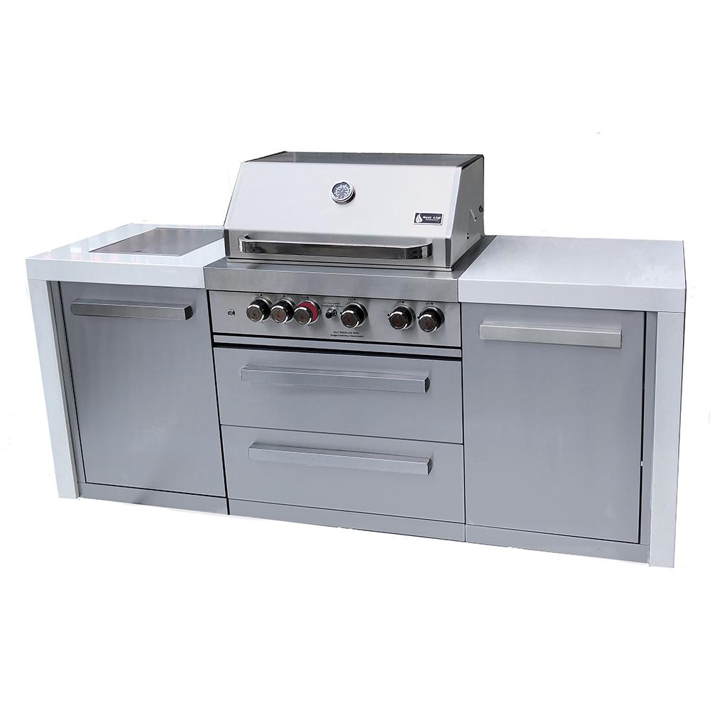 Mont Alpi Deluxe Outdoor Kitchen Island with 4 Burner Grill MAI-400D