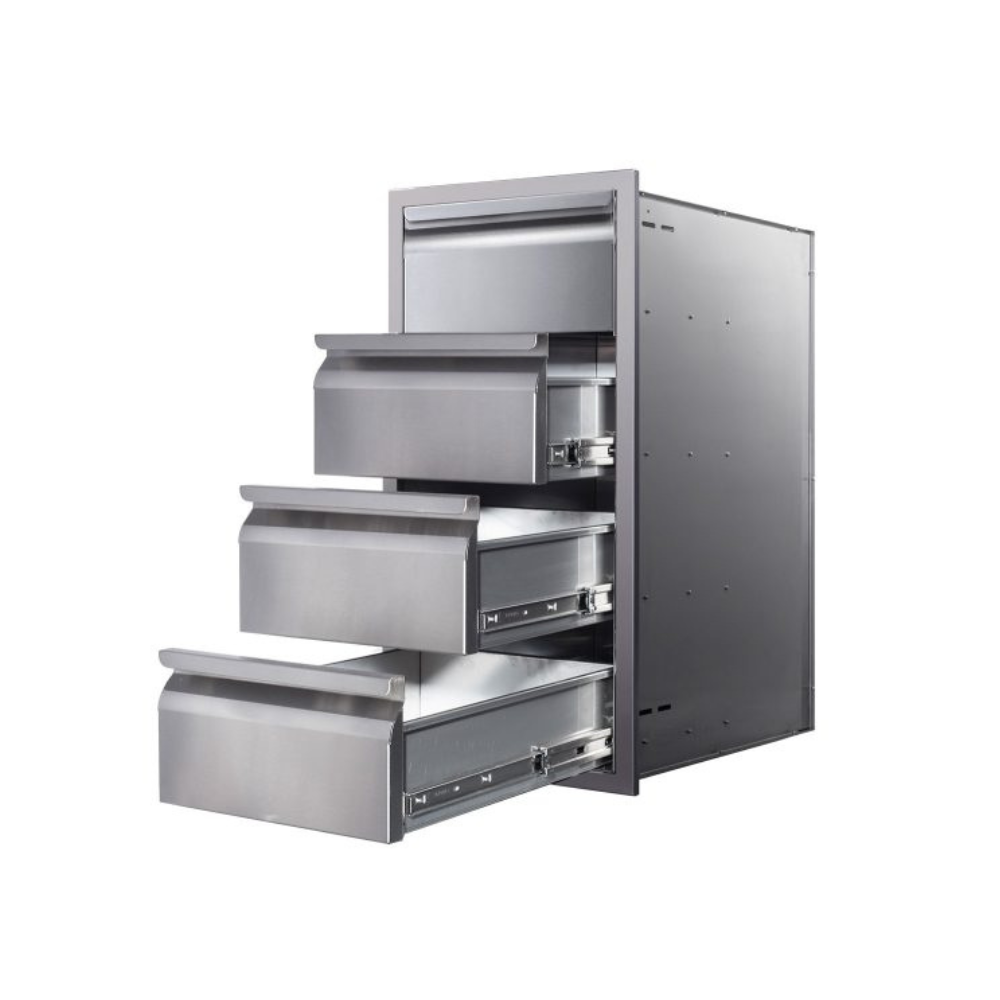 15" Stainless Steel Four Drawer Stack