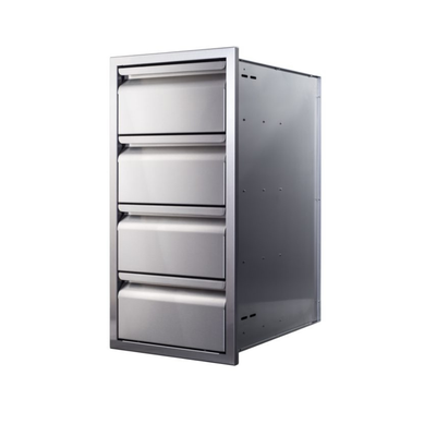15" Stainless Steel Four Drawer Stack