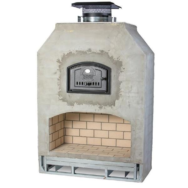 Round Grove Fiesta Mezzo 55" Fireplace and Brick Pizza Oven Combo