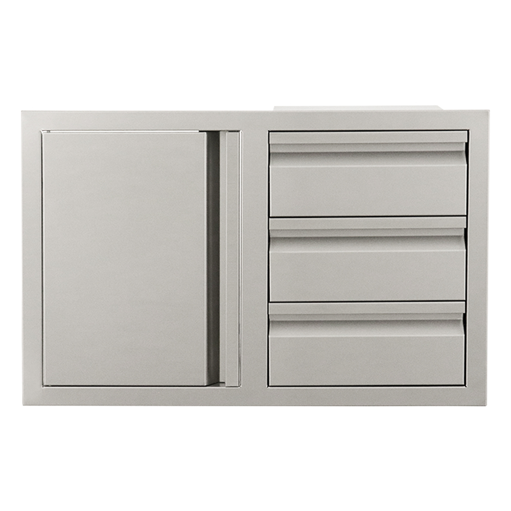 RCS 33" VDC2SCL Valiant Triple Drawer & Door Combo with Soft Close - Left Hinge