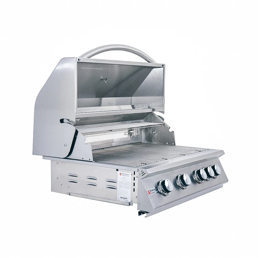 RCS Grill Premier RJC32AL 32" Stainless Steel 4 Burner Drop-In Grill w/  Blue LED Light