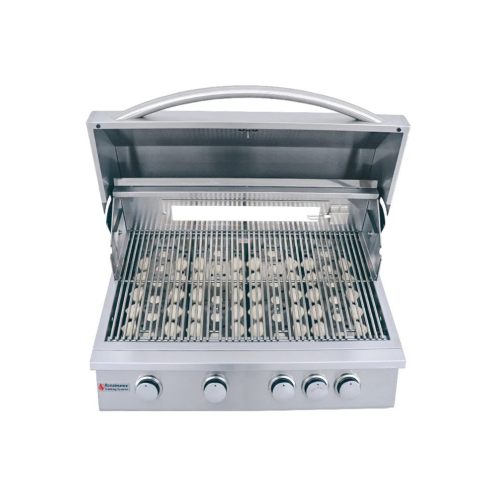 RCS Grill Premier RJC32A 32" Stainless Steel Drop-In Gas Grill w/  Rear Burner