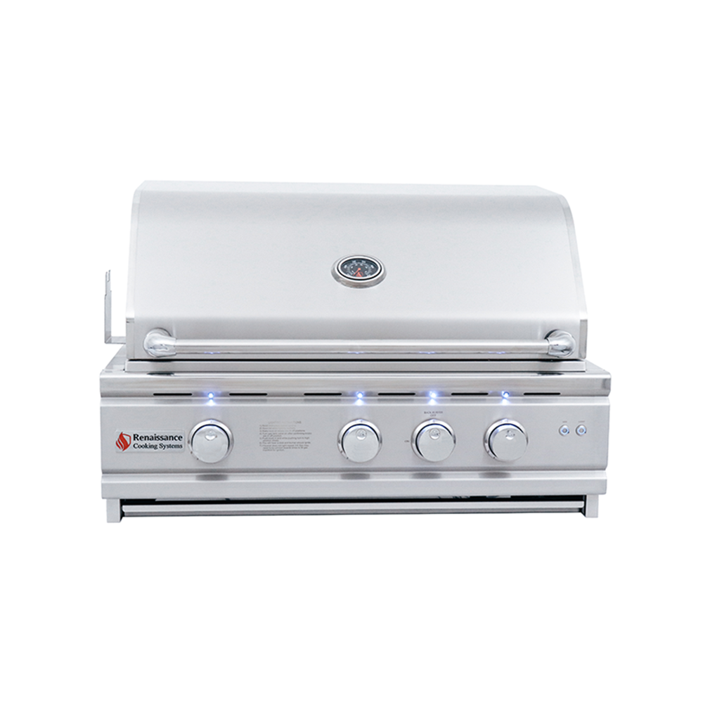 RCS Grill Cutlass Pro RON30B 30" Stainless Steel Built-In Gas Grill w/ Blue LED Light