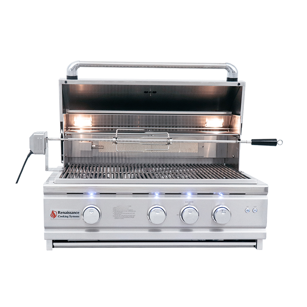 RCS Grill Cutlass Pro RON30B 30" Stainless Steel Built-In Gas Grill w/ Blue LED Light