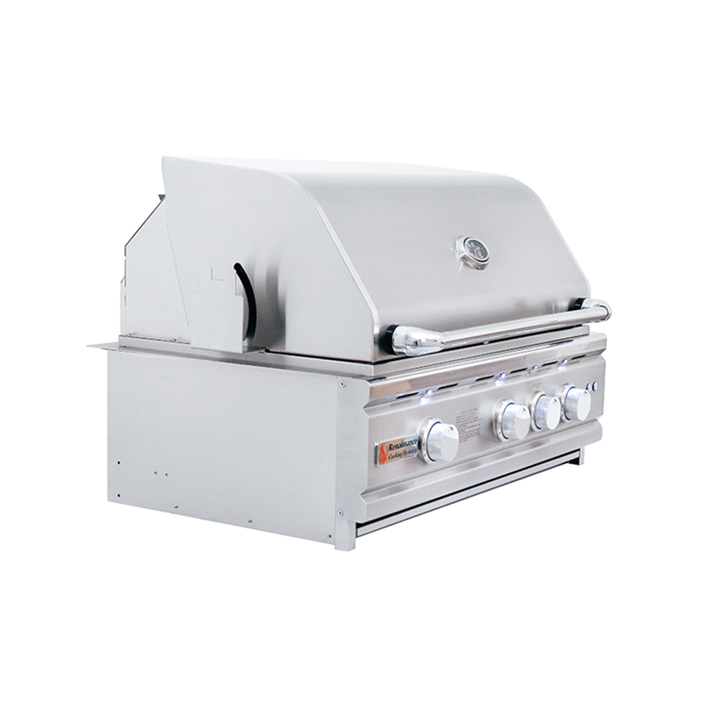 RCS Grill Cutlass Pro RON30B 30" Stainless Steel Built-In Gas Grill w/ Blue LED Light