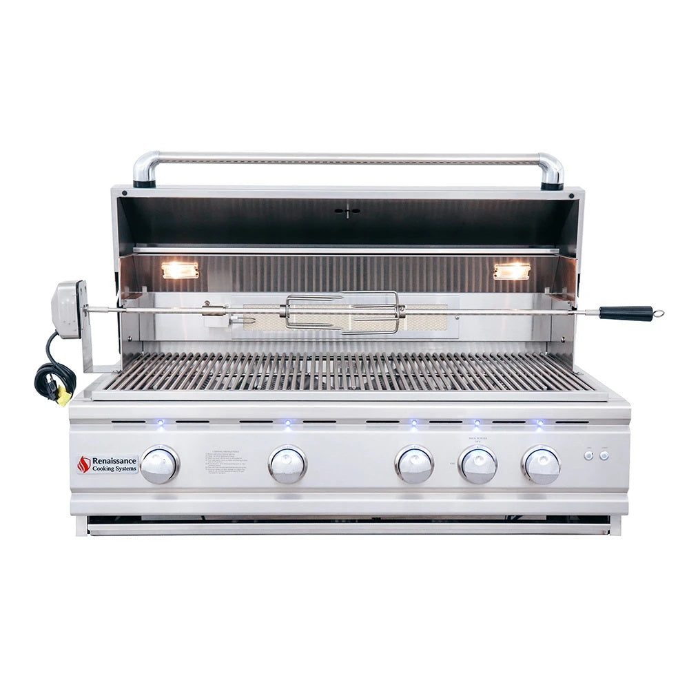 RCS Grill Cutlass Pro RON38A 38" Stainless Steel Built-In Gas Grill with Blue LED Light