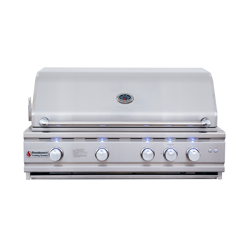 RCS Grill Cutlass Pro RON38B 38" Stainless Steel Built-In Gas Grill with Blue LED Light