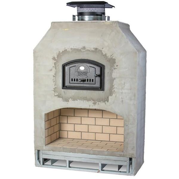 Round Grove Kiva Mezzo 88" Fireplace and Outdoor Pizza Oven Combo