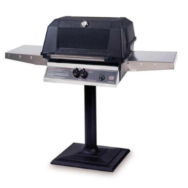 MHP WNK4 Gas Grill with Stainless Side Shelves on Deck or Patio Base