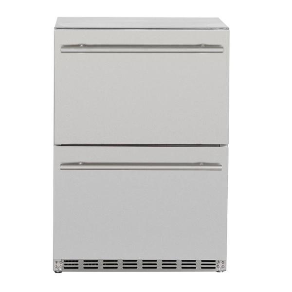 Summerset SSRFR-24DR2 24&quot; Stainless Steel 5.3c Outdoor Rated 2-Drawer Refrigerator