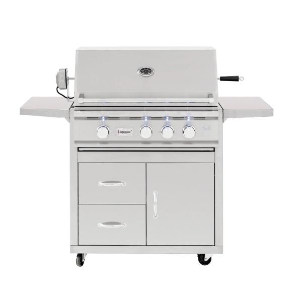 Summerset TRL 32&quot; Stainless Steel 3 Burner Freestanding Gas Grill w/ Rotisserie