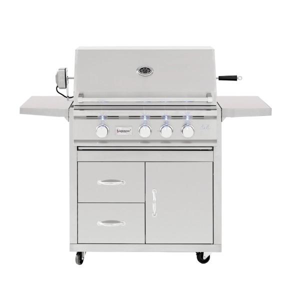 Summerset TRL 32" Stainless Steel 3 Burner Freestanding Gas Grill w/ Rotisserie