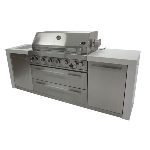 Mont Alpi MAI805-D 43" Stainless Steel Deluxe Outdoor Kitchen Island w/ 6 Burner Grill