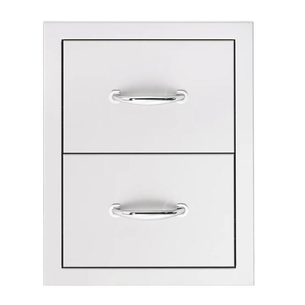 Summerset SSDR2-17 17&quot; Stainless Steel Double Drawer w/ Matching Handle