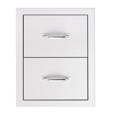 Summerset SSDR2-17 17" Stainless Steel Double Drawer w/ Matching Handle