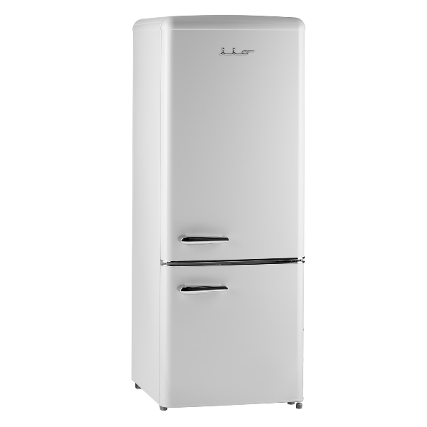 iio Kitchen FF1 Frost White 7 Cu. Ft. Retro Refrigerator with Bottom Freezer