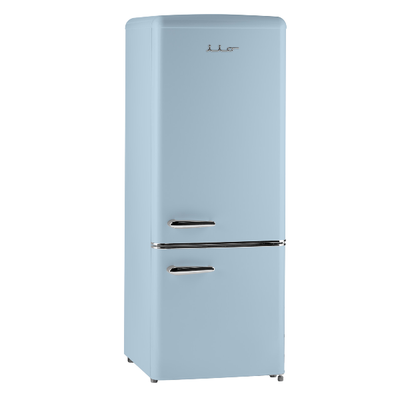 iio Kitchen FF1 Light Blue 7 Cu. Ft. Retro Refrigerator with Bottom Freezer