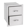 Summerset SSDR2-17 17" Stainless Steel Double Drawer w/ Matching Handle