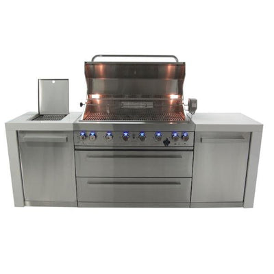 Mont Alpi MAI805-D 43" Stainless Steel Deluxe Outdoor Kitchen Island w/ 6 Burner Grill