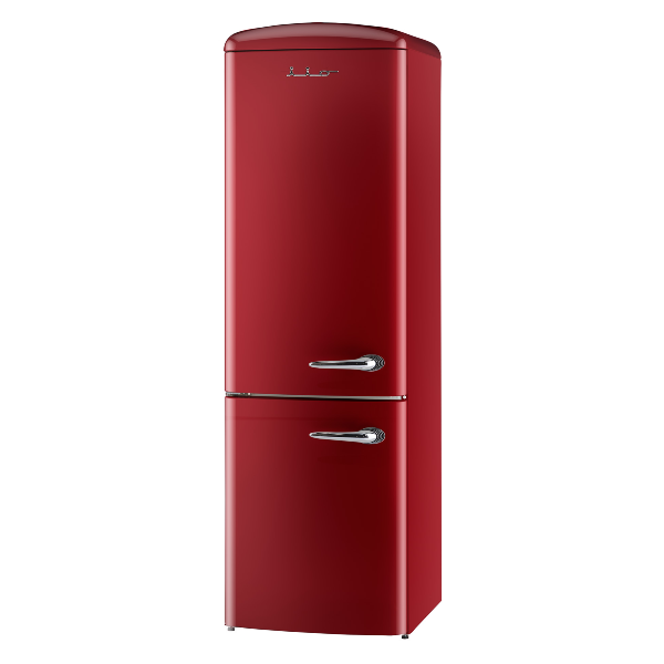 iio 11 Cu. Ft. Retro Refrigerator with Bottom Freezer in Red (Left Hinge)