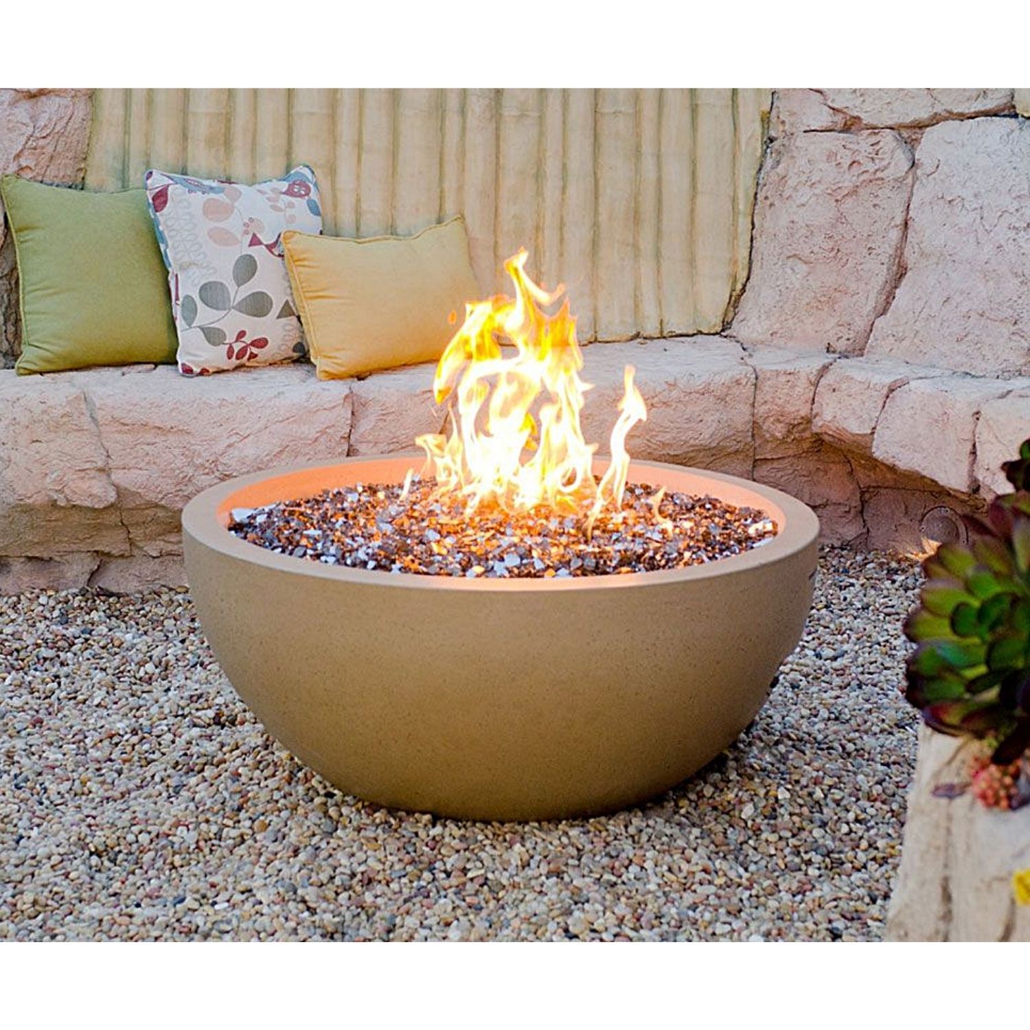 American Fyre Designs 732-F6 Round 36" Cafe Blanco Fire Bowl