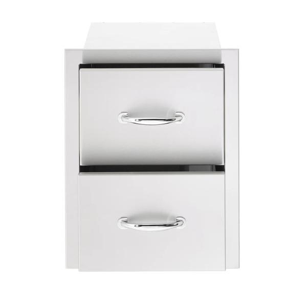 Summerset SSDR2-17 17" Stainless Steel Double Drawer w/ Matching Handle