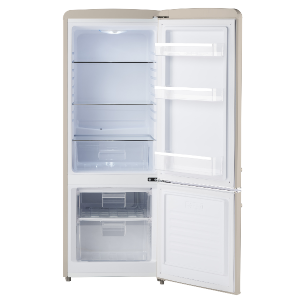 iio Kitchen FF1 Butter Cream 7 Cu. Ft. Retro Refrigerator with Bottom Freezer