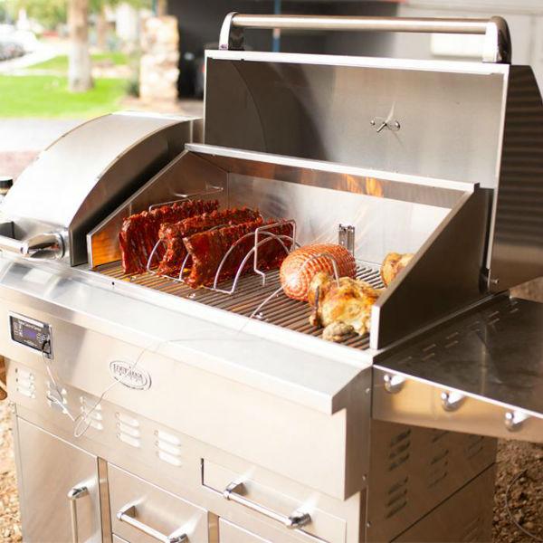 Louisiana Grills LG860C 43" Stainless Steel Freestanding Pellet Grill w/ Full Lower Cabinet