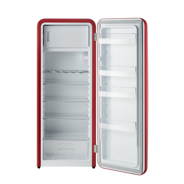 iio Kitchen VR1 Ruby Red 10 Cu. Ft. Retro Refrigerator with Freezerette