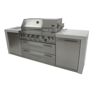 Mont Alpi MAI805-D 43" Stainless Steel Deluxe Outdoor Kitchen Island w/ 6 Burner Grill