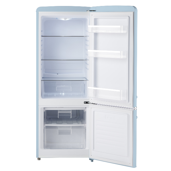 iio Kitchen FF1 Light Blue 7 Cu. Ft. Retro Refrigerator with Bottom Freezer