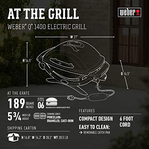 Weber 52020001 Q1400 Electric Grill, Gray