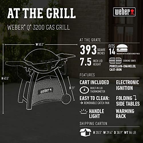 Weber 57060001 Q3200 Liquid Propane Grill,White