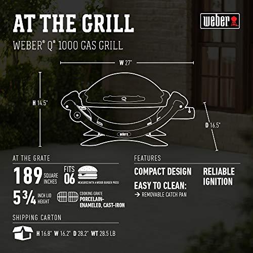 Weber 50060001 Q1000 Liquid Propane Grill,Chrome